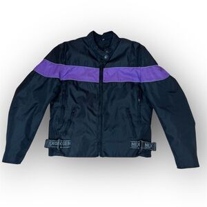 Nexgen Motorcycle Jacket, Black & Purple, Adjustable sides, Zip-out Liner Large
